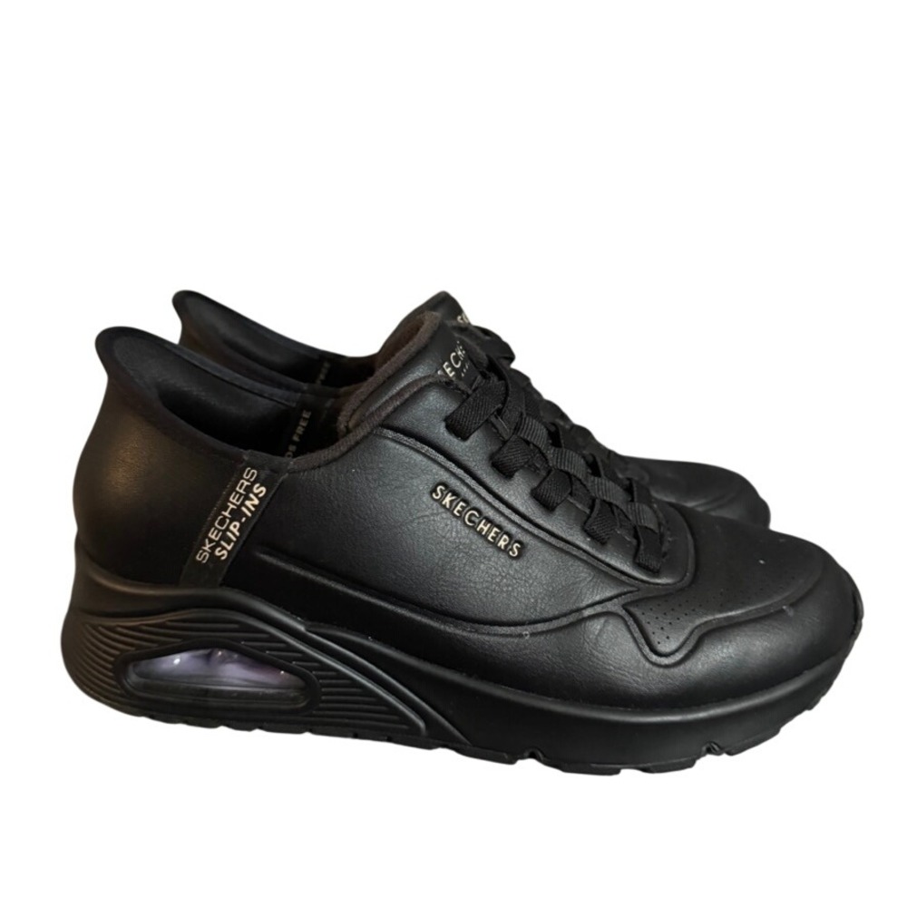 Skechers Slip-ins Uno Stand On Air Black Sneakers 177112 BBK Womens Shoes 7